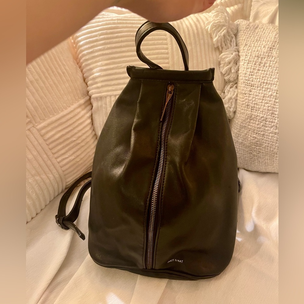 Matt & Nat Shiny Black Backpack